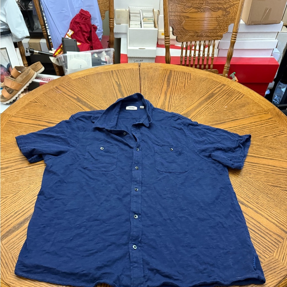 Classic Navy Men's Casual Button-Down Shirt